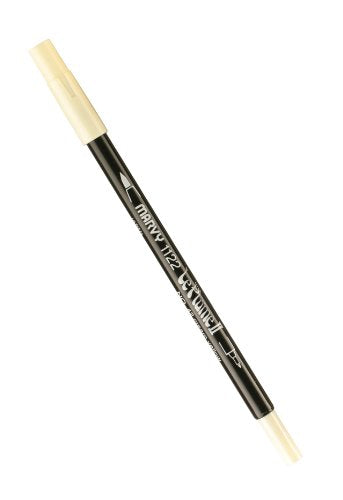 Uchida Marvy Extra Fine Tip Le Plume II Double Ender Marker Pen Art Supplies, Cream Yellow