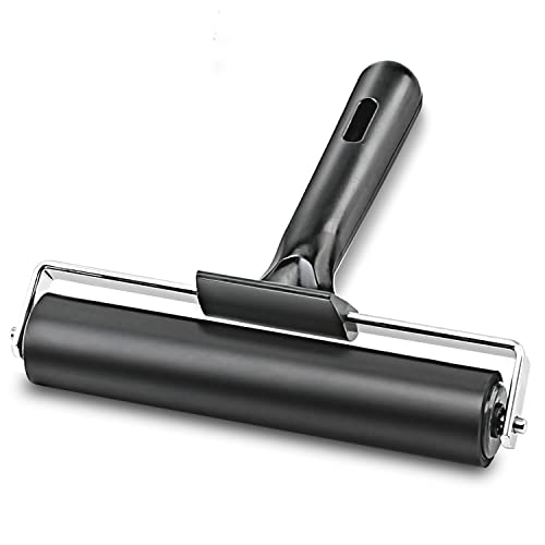 Rubber Roller, Ideal for Anti Skid Tape Construction Tools, Print, Ink and Stamping Tools (6-Inch, Black)