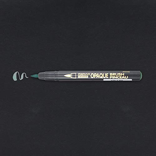 Marvy Uchida Opaque Brush Marker, Metallic Green