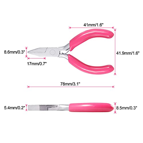 SPEEDWOX Mini Flat Nose Pliers, 3 Inch Duckbill Pliers, Small Pliers for Crafts, Pink Pliers, Jewelry Pliers for Beading Jewelry Making Wire Wrapping DIY Craft Hobby Supplies