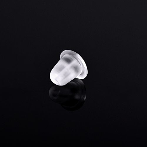 Shappy 1000 Pairs Plastic Cartilage Earring Posts Clear Ear Pins and Silicone Rubber Backs Earnuts Earring Backs for Men Women