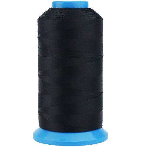 TIHOOD 1500 Yard Size T70#69 Bonded Nylon Sewing Thread for Weaves (Black)