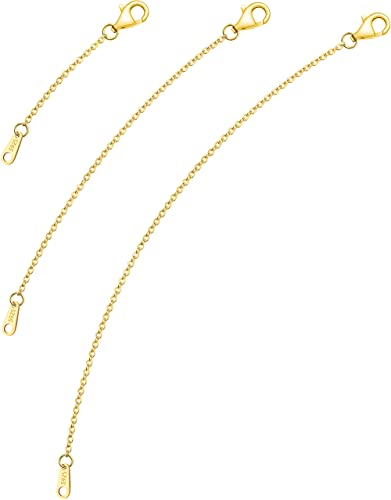 925 Sterling Silver Necklace Extender Gold Necklace Extender Gold Chain Extenders for Necklaces 2", 4", 6" Inches