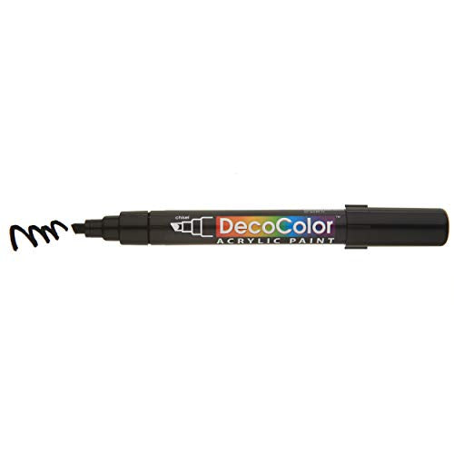 Uchida 315-C-1 Marvy Deco Color Chisel Tip Acrylic Paint Marker, Black