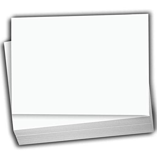 Hamilco White Cardstock Thick Paper - Blank Index Flash Note & Post Cards - Greeting Invitations Stationery 5 X 7" Heavy Weight 80 lb Card Stock for Printer - 100 Pack