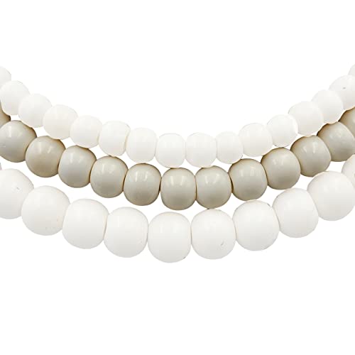 Buffalo Bone Round Roundelle Beads | White Bone Beads, Antique Bone Beads | 8mm 10mm 12mm | Loose Bone Beads (10mm, White)