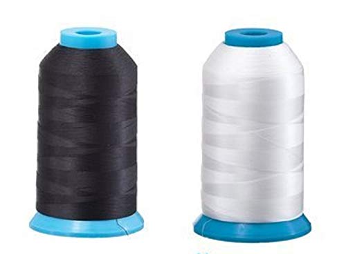 Set of 2 Huge Bobbin Thread for Sewing and Embroidery Machine 1 Black and 1 White 5500 Yards Each - Polyester - Embroidex