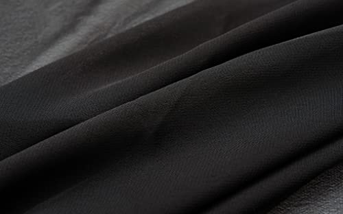 Black Chiffon Fabric by The Yard 59" Wide, Black,10 Yards Continuous