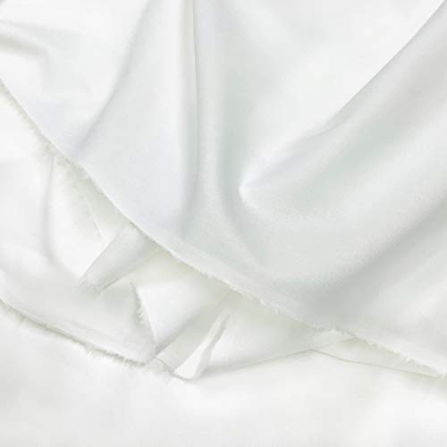 White Combed Cotton Fabric by The Yard for Quilting Sewing Broadcloth 2 Yard or 5 Yard Cloth (5 Yard)