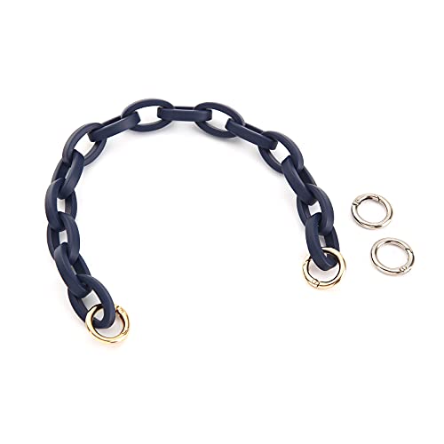 Xiazw Short Resin Bag Purse Handle Strap Replacement，Bag Decoration Chain，Bag Accessories Charms (Dark Blue)