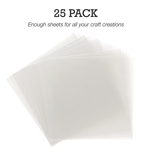 Samsill 20 Pack 12" x 12" .007" Clear Craft Plastic Sheets Compatible with Cricut, Stencils, Cards, Journals, Crafts, 3D Embellishments, Clear Craft Plastic,Acetate