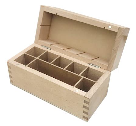 Gold Test Wooden Box, for Storing Gold Test Acids, Gold Testing Stone Kit (8 - Compartments)