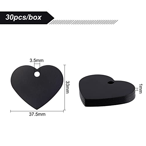 BENECREAT 30pcs Heart Stamping Blanks Aluminum Blank Pendants 13x14.8", 1mm Thick