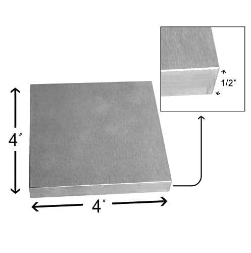 HimaPro Steel Bench Block 4"x4" Flat Anvil Jewelers Tool Metal Bench Block for Jewelry & Stamping (4''x4''x1/2'')