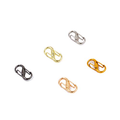 EvaGO 5 Pcs Adjustable Metal Buckles for Chain Strap Bag to Shorten Your Bag Metal Chain Length, Chain Links Tiny Clip for Bag Chain Length Accessories(5 Colors B)