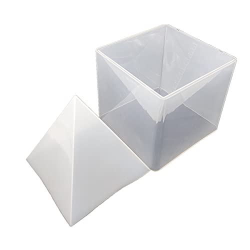 DIY Super Large Pyramid Silicone Mold Resin Craft Jewelry Making Mold Plastic Frame 15cm/5.9" Transparent with Scale