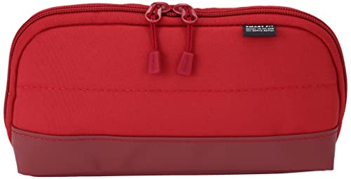 LIHIT LAB Pen Case (Pencil Case), Water & Stain Repellent, 8" x 4'', Red (A7688-3)