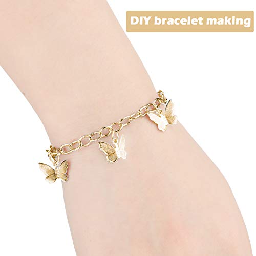 24 Pieces Bracelet Chains with OT Toggle Clasp Alloy Bracelet Link Chains DIY Jewelry Making Bracelets Chains for Women DIY Jewelry Crafts Supplies (Gold)