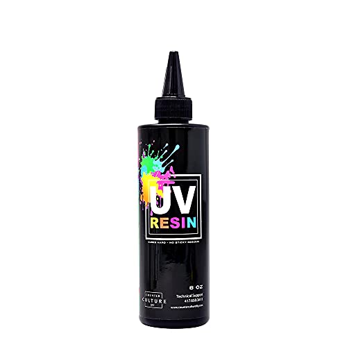 Counter Culture DIY Clear UV Resin, 8 oz, Quick Art Supplies for Coating & Casting, Great for Jewelry, Keychains - Epoxy Glue Cures Hard, No Sticky Residue