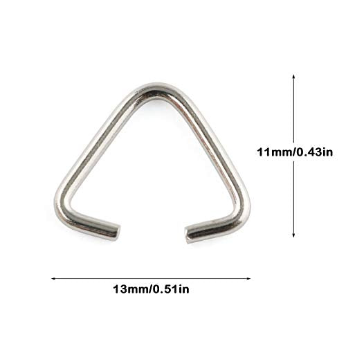 E-outstanding 100-Pack Triangle Open Rings 13x10mm Metal Split Rings for Jewelry Making