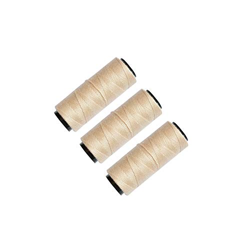 3 Rolls Sewing Threads Using for Hand Sewing Hair Extensions Making Wigs DIY (Beige)
