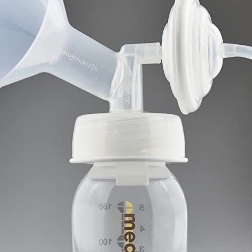 Maymom Baby Bottle Thread Changer; Allow Spectra S1 S2 Pumps Wide Mouth Flanges to be Compatible with Medela Bottles; Incl. Duckbills