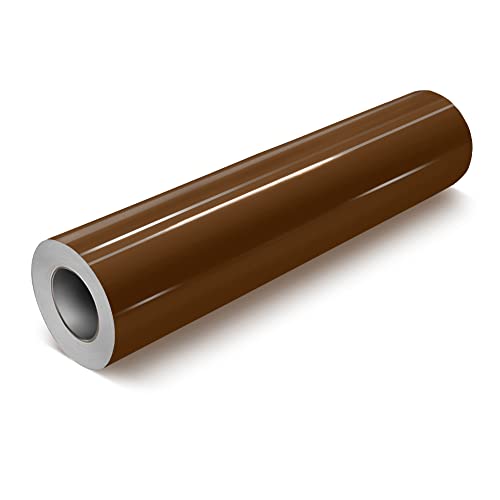 VViViD Brown Gloss DECO65 Permanent Adhesive Craft Vinyl for Cricut, Silhouette & Cameo (50ft x 11.8" Bulk Roll)