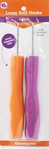 AKB Purple and Orange Ergonomic Loom Knit Hook, 2 Pack