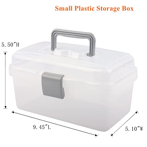 BangQiao Multipurpose Plastic Storage Container Box with Handle and Latch Lock, Clear Gray