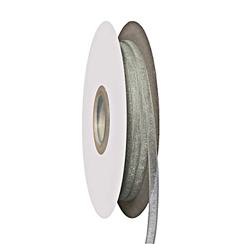 Kailin 1/8 inch Wide Shimmer Sheer Organza Ribbon 80 Yards Shell Grey