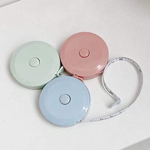 6Packs Pretty Sewing Tape Measure Retractable Tape Measure for Body Measurements 60 Inchs Tailor Fabric Cloth Tape Measure Pocket Waist Measuring Tape 1.5 Meter (Macaron 3colour)