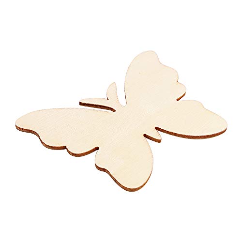 Newbested 48 Pack Unfinished Wood Butterfly,Natural Blank Wood Butterfly Shaped Slices Cutouts for Painting,DIY Crafts,Gift Tags and Home Decorations