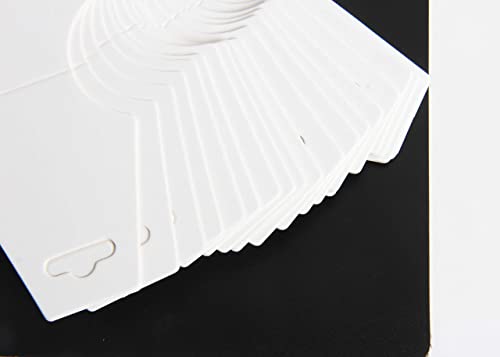 Hapy Shop 200 pcs Blank White Kraft Paper, Necklace Display Cards Display Hanger Hanging Cards,12.5 x 5CM
