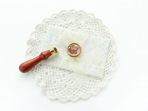 VOOSEYHOME Cute Baby Pram Carriage Wax Seal Stamp with Rosewood Handle, Decorating on Invitations Snail Mails Envelopes Sealers Cards Gift Packings for Baby Shower Birthday Themed Parties Signatures