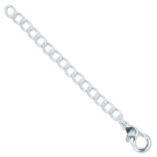 Artistic Wire Beadalon Extension Chain 2-Inch Lobster Clasp Silver, Plated, 3-Piece