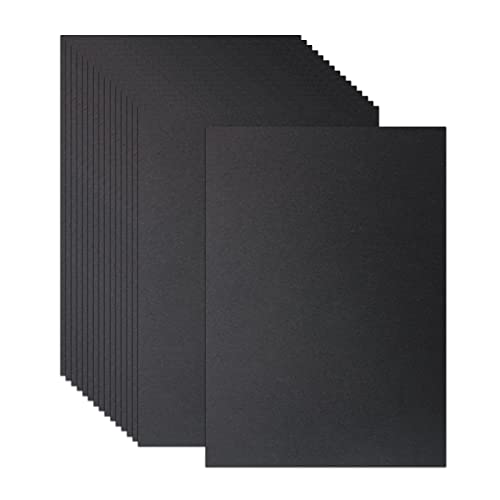 LIVHOLIC 100 Sheets Black Colored Cardstock Thick Paper 92LB 250GSM Smooth Card Stock Medium Weight for DIY Crafts Scrapbooking