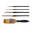 KINGART Original Gold Series Premium Golden Taklon Multimedia Artist Brushes, Painting Tools for Oil, Acrylic, Watercolor and Gouache, Gift Box, Nickel-Plated Ferrule, Synthetic Brush Hairs, Set of 5
