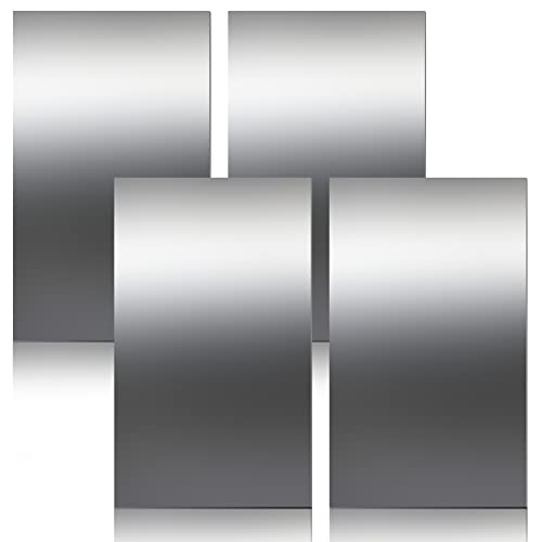 Stainless Steel Sheet, Metal Sheet for Crafting, Flat Sheets of Metal for Kitchen DIY Craft Making (4 Pcs, 12 x 6 x 0.018 Inch)