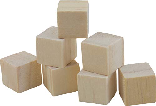 1/2 Inch Wood Craft Cubes - Pack of 200 Unfinished Wood Blocks for Craft Projects and Math Games