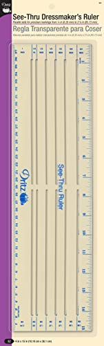 Dritz See-Thru Dressmakers Sewing Ruler, Clear