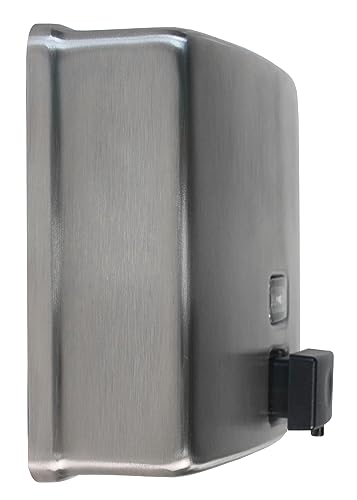 BOBRICK 4112 ConturaSeries Stainless Steel Surface-Mounted Soap Dispenser, Satin Finish, 40 fl. oz. Capacity, 6-1/8" Height, 7" Width