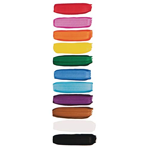 S&S Worldwide Color Splash! Liquid Tempera Bulk Paint, 12 Bright Colors, 8-oz Flip-Top Bottles, Great for Arts & Crafts, School, Classroom, Poster Paint, For Kids & Adults, Non-Toxic. Set of 12.