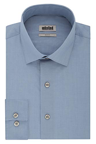 Unlisted by Kenneth Cole mens Slim Fit Solid Dress Shirt, Cadet Blue, 15 -15.5 Neck 32 -33 Sleeve US