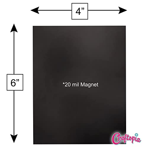 Craftopia Adhesive Magnetic Sheets | 4"x 6" Pack of 10 | Magnet Sheets with Adhesive for Craft! - Flexible Peel and die cuts for Card Making and Craft Magnets