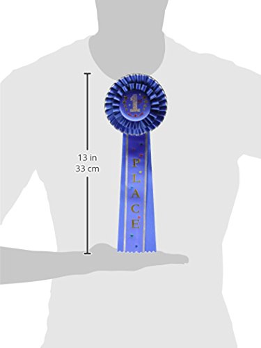 Beistle 1st Place Deluxe Rosette, (1 Count), 4.5 Inches by 13.5 Inches