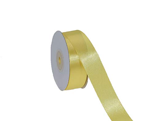 IHKFILAN Double Face Satin Ribbon 1Inchx25Yards Double Sided Solid Polyester Ribbon for Gift Wrapping Party Hair Braids Bow Baby Shower Decoration Floral Arrangement Craft Supplies,Lemon