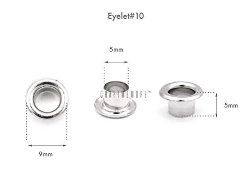 CRAFTMEMORE 3/16" (5MM) Hole Size Metal Grommets Eyelets with Washers for Bead Cores, Clothes, Leather, Canvas (300 Sets, Gunmetal)