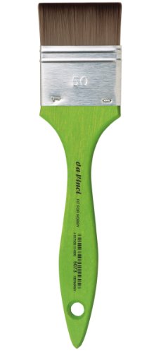 da Vinci Student Series 5073 Fit for School and Hobby Paint Brush, Mottler Flat Elastic Synthetic with Green Matte Handle, Size 50