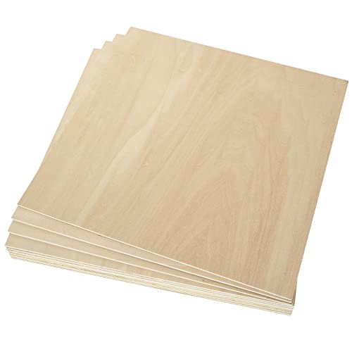 12 Pack 1/8 inch Basswood Sheets 12x12 Square 3mm Plywood Sheets Unfinished Wood Sheets Bass Wood Plywood for Laser Cutting Crafts Mini House Building Architectural Model Making Wood Burning Staining