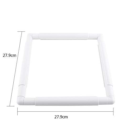 Quilting Frame, Square Rectangle Plastic Clip Frame for Embroidery Cross Stitch Quilting Needlepoint Tool(27.9 x 27.9cm)